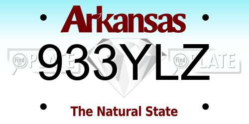 933YLZ Arkansas License Plate