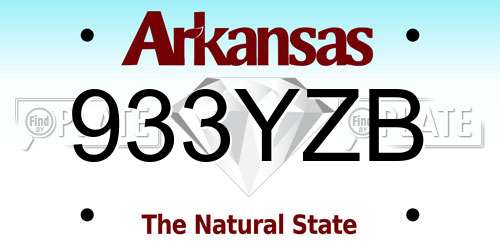 933YZB Arkansas License Plate