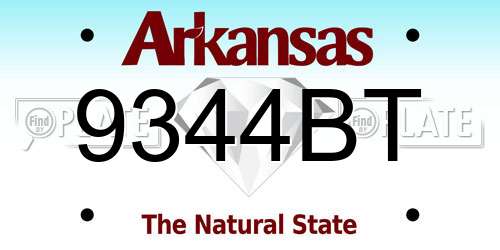 9344BT Arkansas License Plate