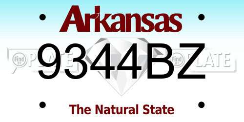 9344BZ Arkansas License Plate