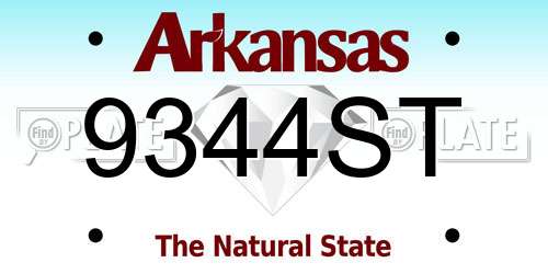 9344ST Arkansas License Plate