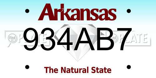 934AB7 Arkansas License Plate