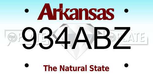 934ABZ Arkansas License Plate