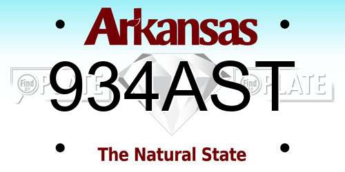 934AST Arkansas License Plate