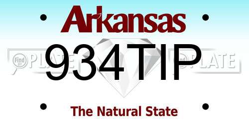 934TIP Arkansas License Plate