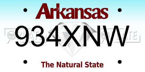 934XNW Arkansas License Plate