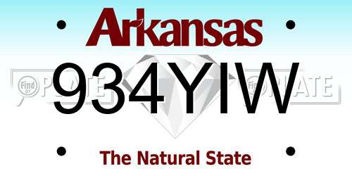 934YIW Arkansas License Plate