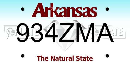 934ZMA Arkansas License Plate