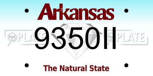 9350II Arkansas License Plate