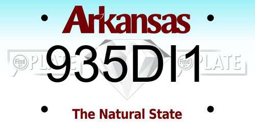 935DI1 Arkansas License Plate