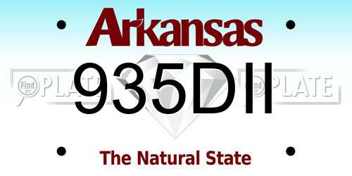 935DII Arkansas License Plate