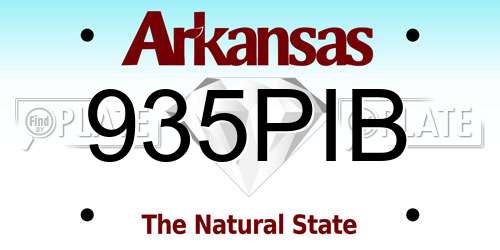 935PIB Arkansas License Plate