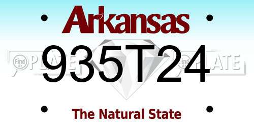 935T24 Arkansas License Plate