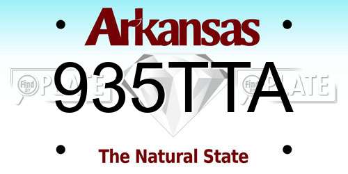 935TTA Arkansas License Plate
