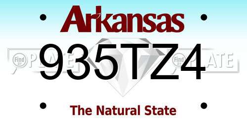 935TZ4 Arkansas License Plate