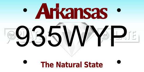 935WYP Arkansas License Plate