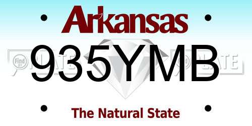 935YMB Arkansas License Plate