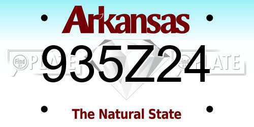 935Z24 Arkansas License Plate