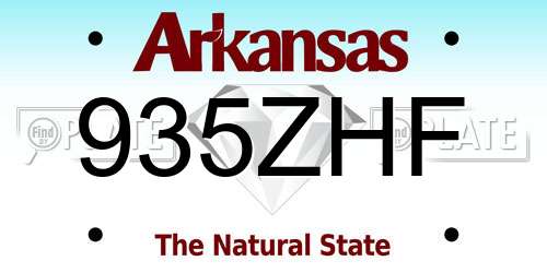 935ZHF Arkansas License Plate