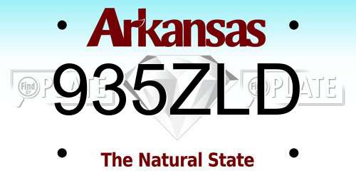 935ZLD Arkansas License Plate