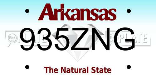 935ZNG Arkansas License Plate