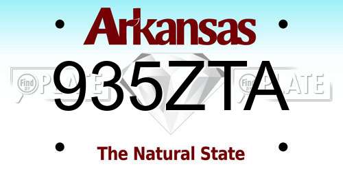 935ZTA Arkansas License Plate