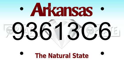 93613C6 Arkansas License Plate
