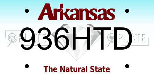936HTD Arkansas License Plate