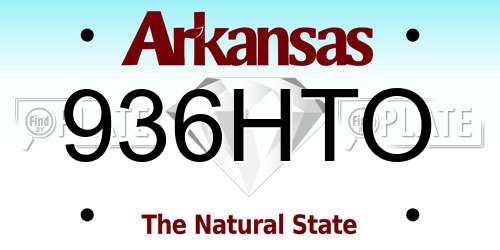 936HTO Arkansas License Plate