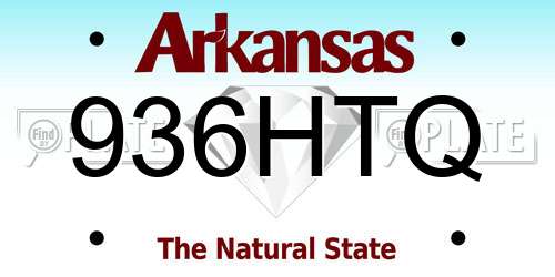 936HTQ Arkansas License Plate