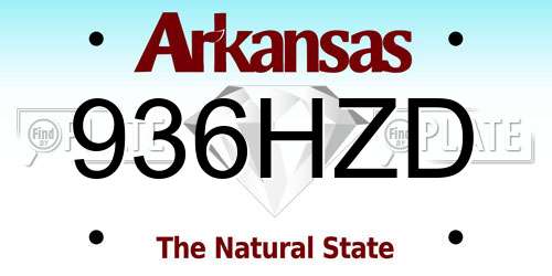 936HZD Arkansas License Plate