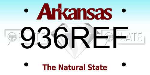 936REF Arkansas License Plate