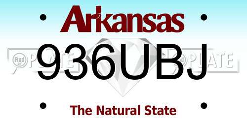 936UBJ Arkansas License Plate