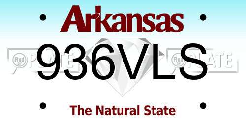 936VLS Arkansas License Plate
