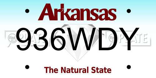 936WDY Arkansas License Plate