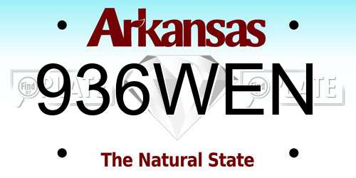 936WEN Arkansas License Plate
