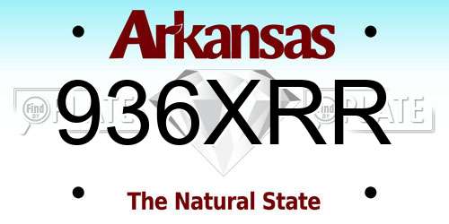 936XRR Arkansas License Plate