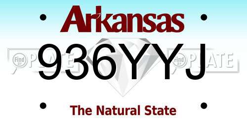 936YYJ Arkansas License Plate