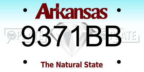9371BB Arkansas License Plate