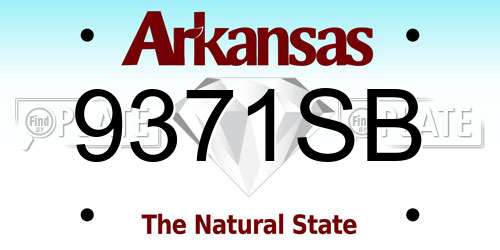 9371SB Arkansas License Plate