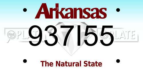 937I55 Arkansas License Plate