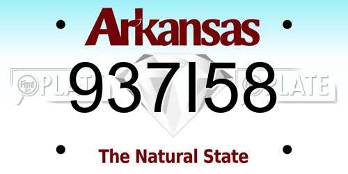 937I58 Arkansas License Plate