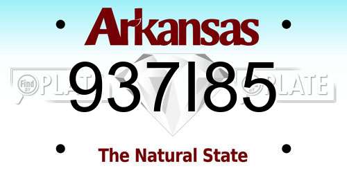 937I85 Arkansas License Plate