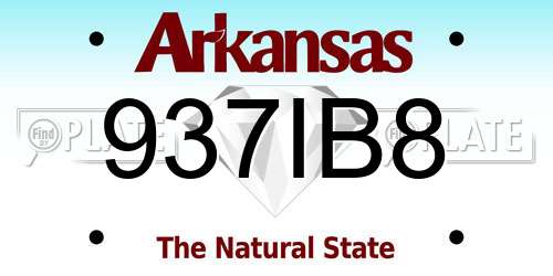 937IB8 Arkansas License Plate