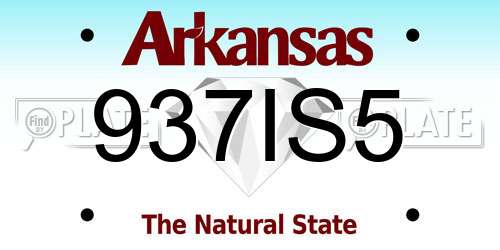 937IS5 Arkansas License Plate