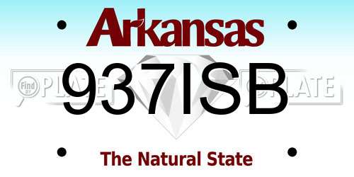 937ISB Arkansas License Plate