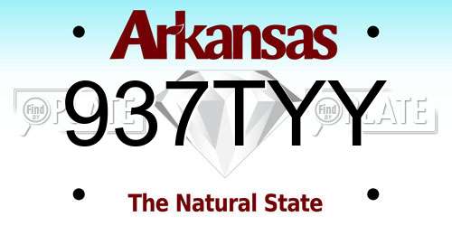 937TYY Arkansas License Plate