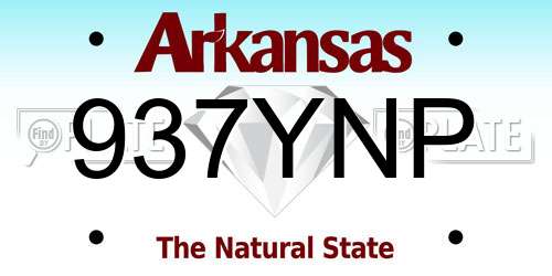 937YNP Arkansas License Plate