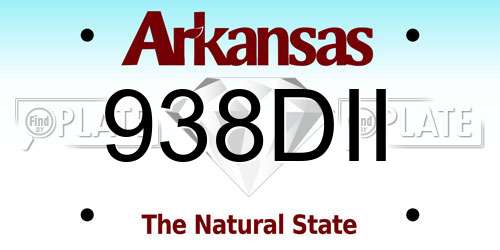 938DII Arkansas License Plate