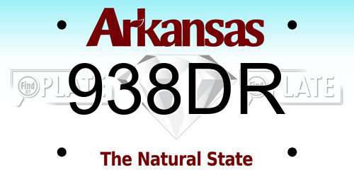 938DR Arkansas License Plate